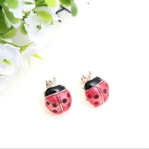 Red Good Luck Ladybug Earrings